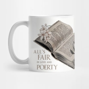 all s fair in love and poetry old book vintage Mug